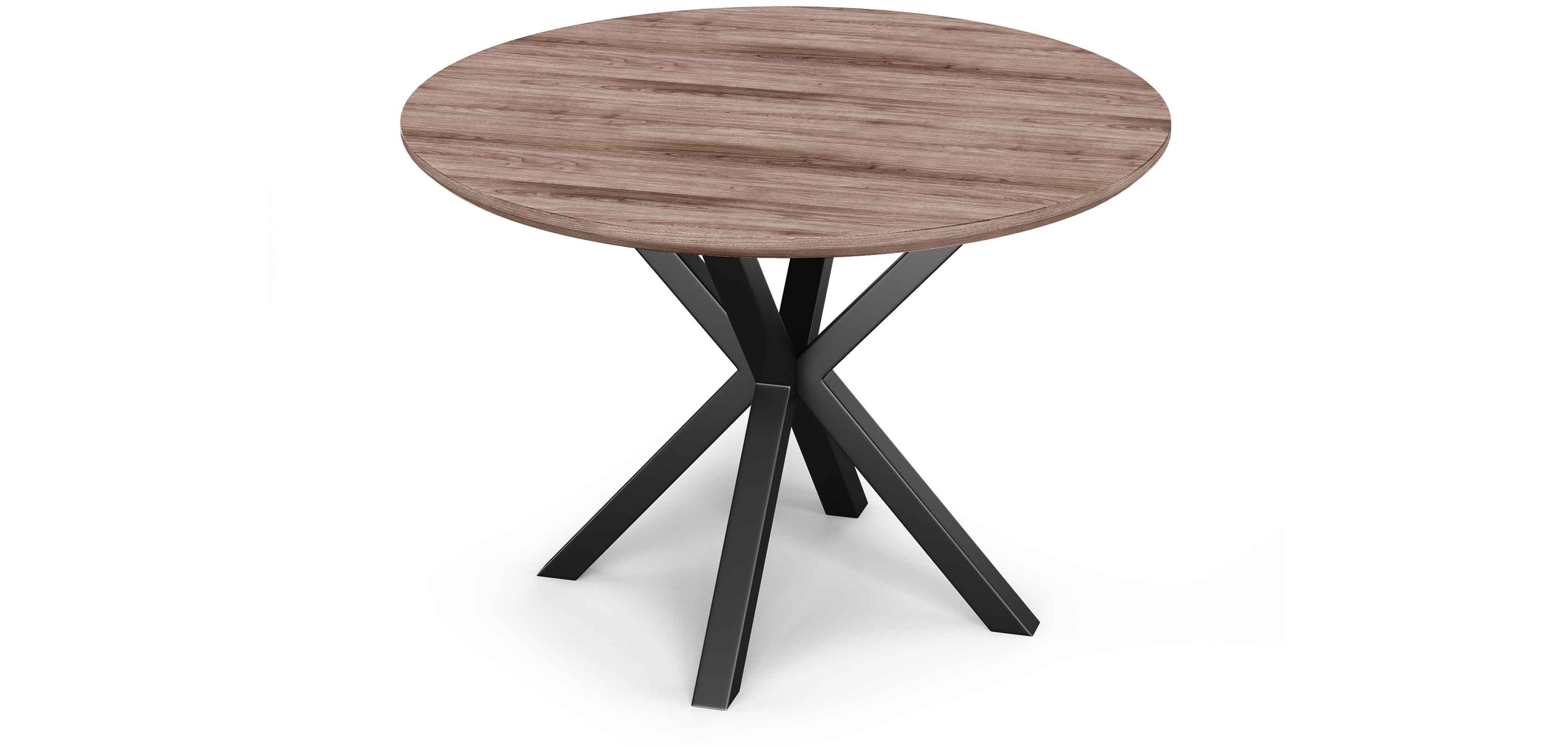 Round Dining Table - Industrial - Wood and Metal - Alise