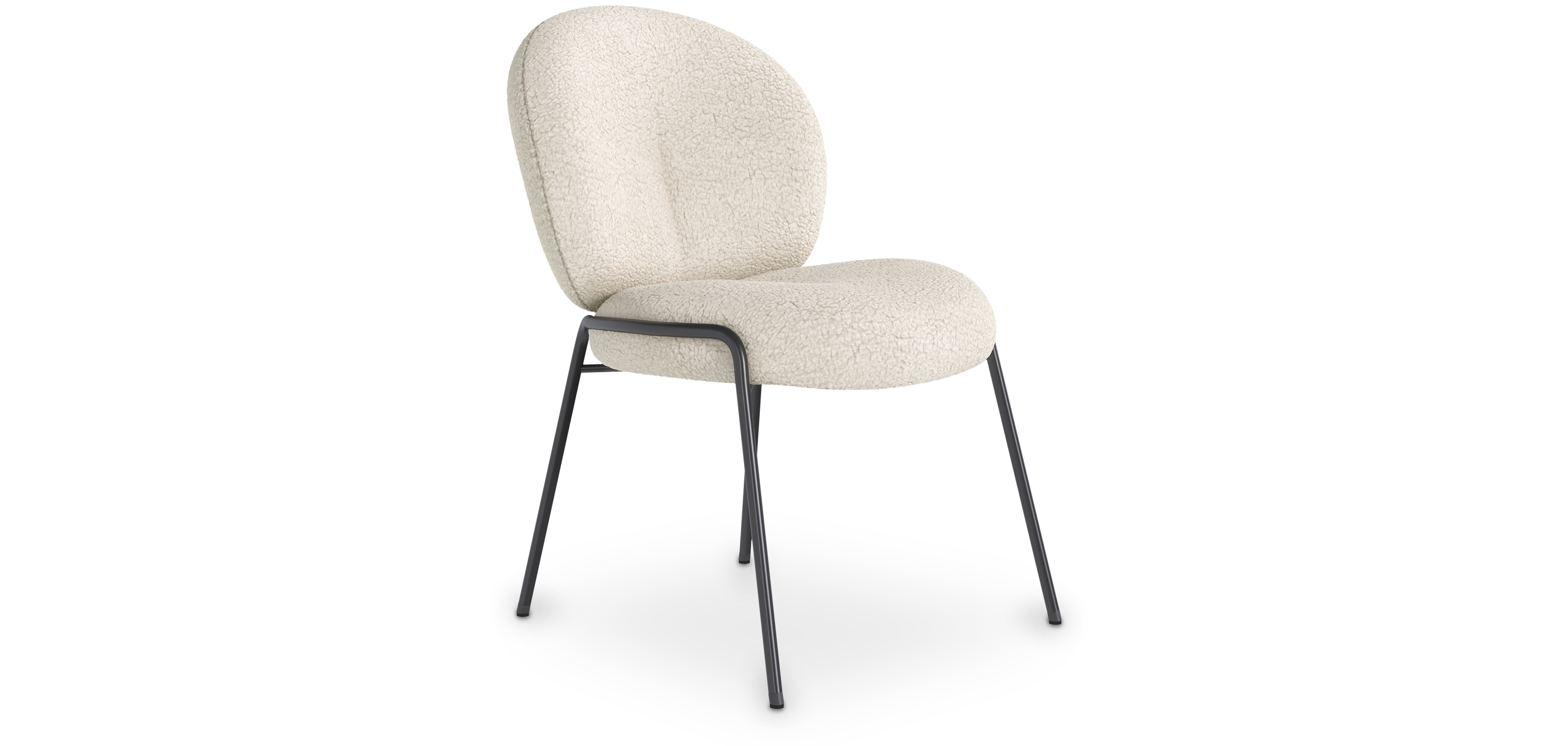 Dining Chair - Bouclé Fabric Upholstery - Toler