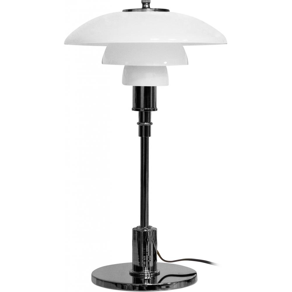 Lampe de Table Bureau Ministère en Laiton et Bois Avec Verre