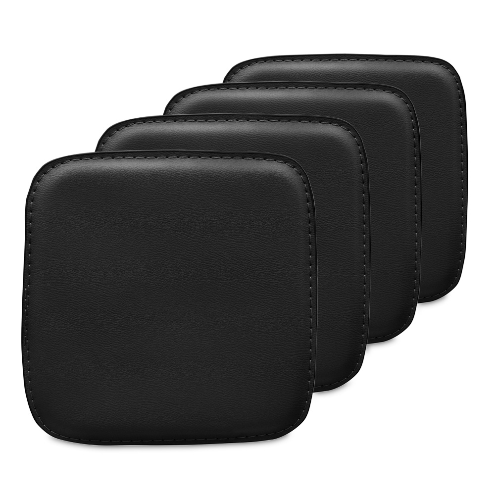 Beige Simili Cuir Siège Coussin Seau Housses Avec / Noir Volant Pour Sedan