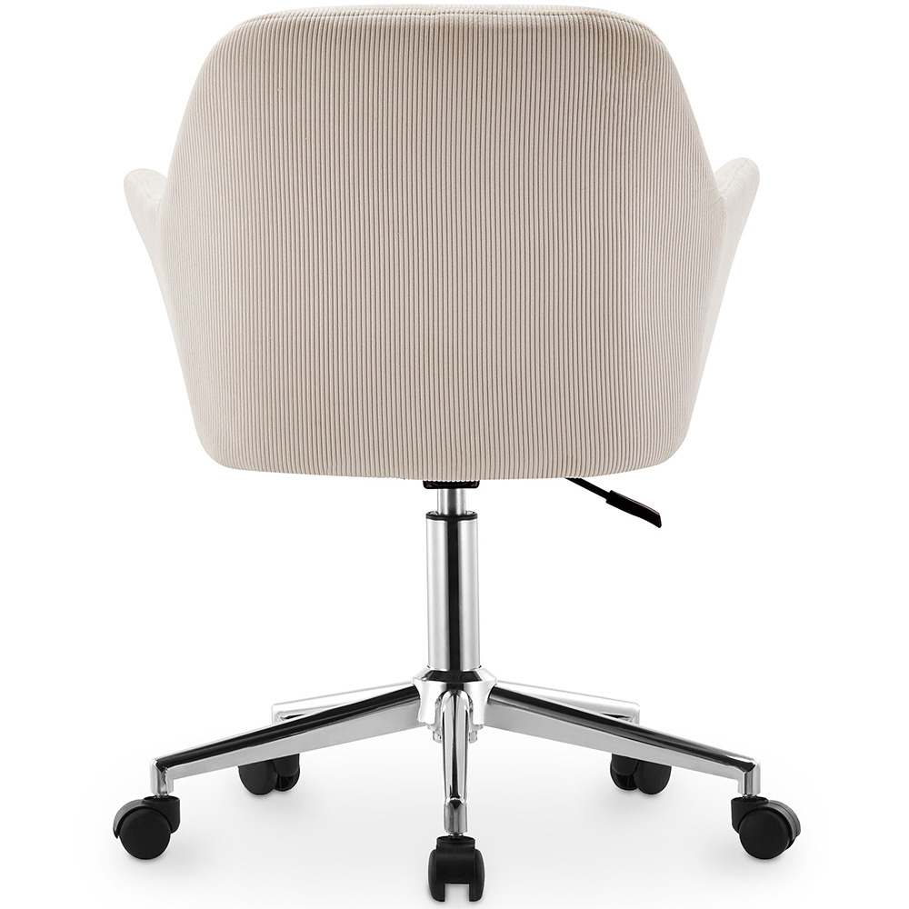 Chaise De Bureau Pivotante En Velours Marron - Accoudoirs, Dossier Haut Et Pieds En Acier - Pour Salon, Bureau Ou Salle à Manger